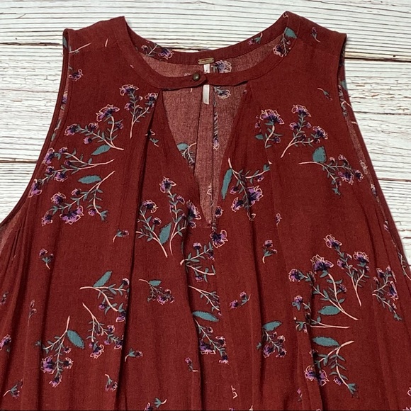 Free People Red Snap Out Of It Sleeveless Swing Dress Sz S - Picture 15 of 16